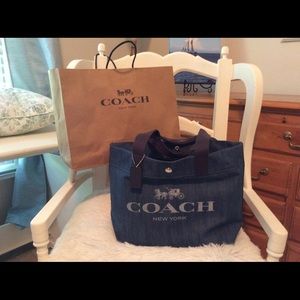 Coach denim tote